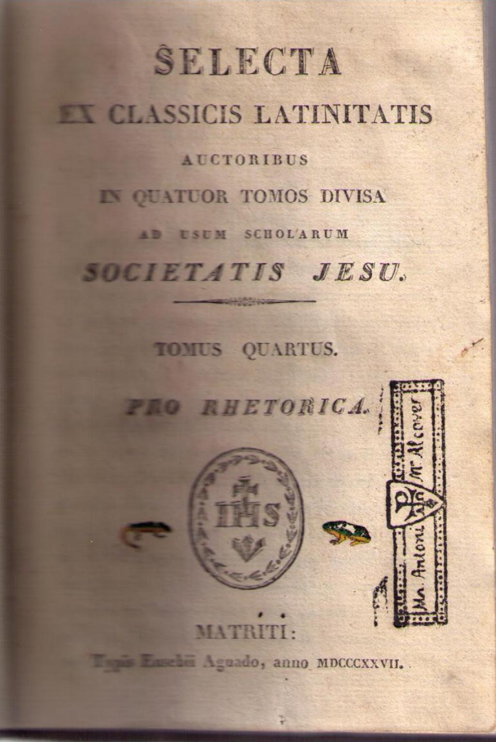 Coberta de Selecta ex Classicis Latinitatis (Tom IV)